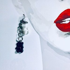 Duality Gummy Bear Earrings Handmade Custom NEW Trendy Goth Punk Fun Unique
